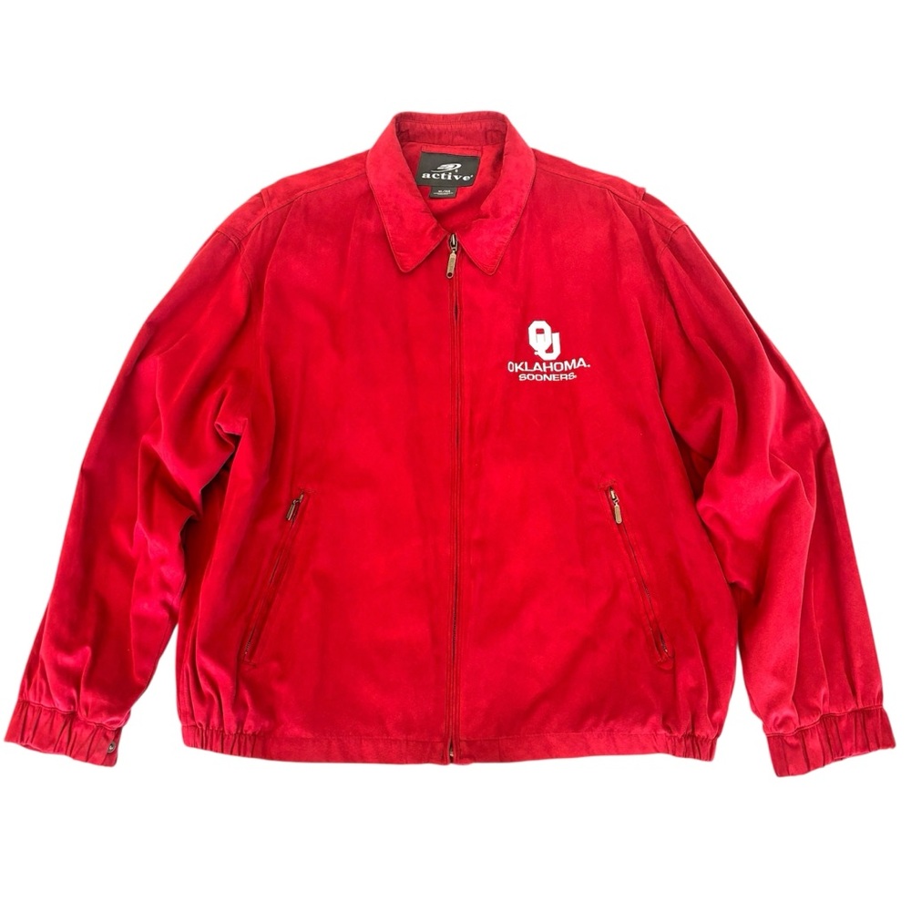University of Oklahoma Sooners OU Full Zip Jacket Coat Vintage 1990's Y2K Red XL